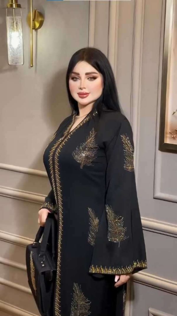 Elegant Cherry Stone Embellished Dubai Borka SP183115990