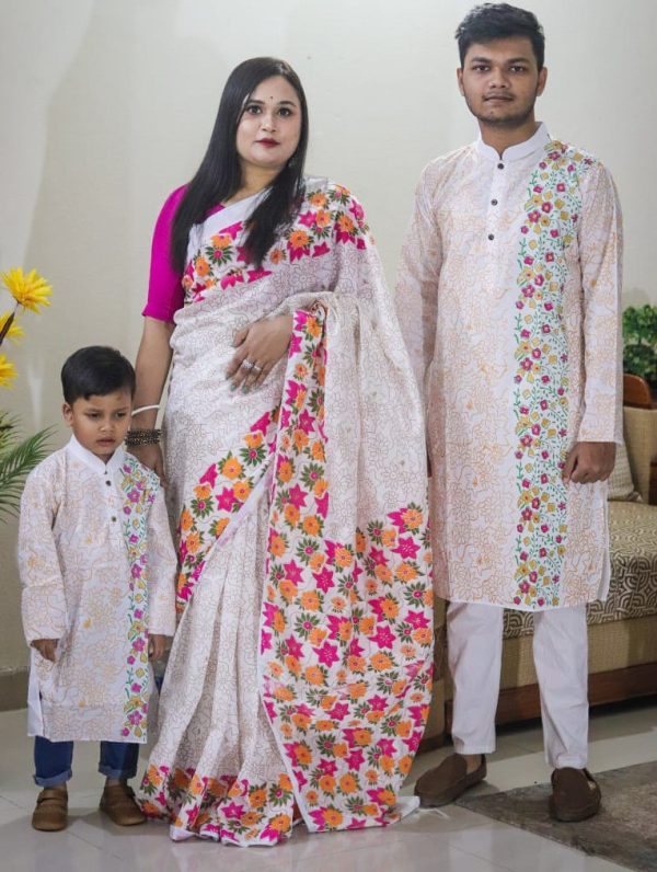 Premium Silk Couple Dress With Baby - Image 32