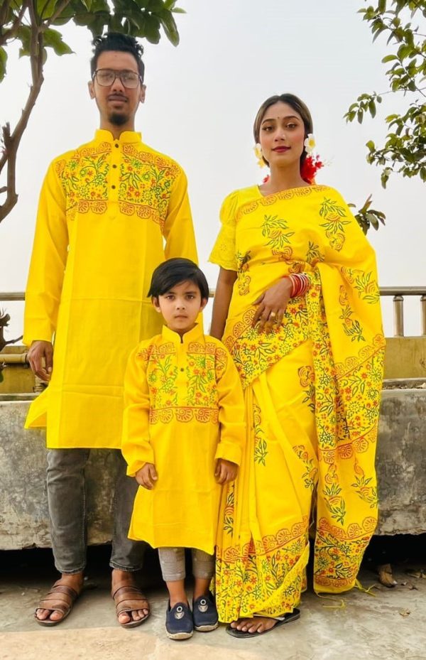 Premium Silk Couple Dress With Baby - Image 28
